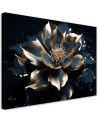 Wall painting for living room - Blue gold lotus flower 3D | FEEBY