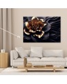 Modern canvas print for living room - AI Gold abstract flower | FEEBY