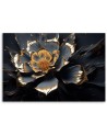 Canvas painting for the living room - Golden flower abstract 3D | FEEBY