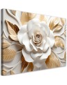Wall painting for living room - White gold flower 3D | FEEBY