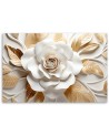 Wall painting for living room - White gold flower 3D | FEEBY