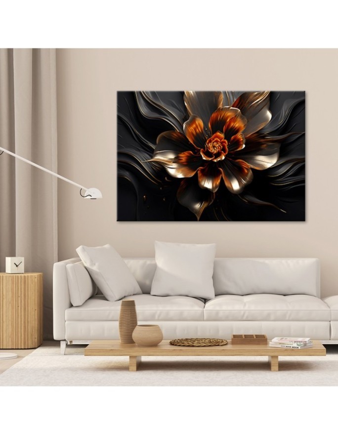 Modern canvas print for living room - Lotus flower glamour AI | FEEBY