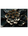 Bedroom wall painting - 3D Golden flower glamour | FEEBY