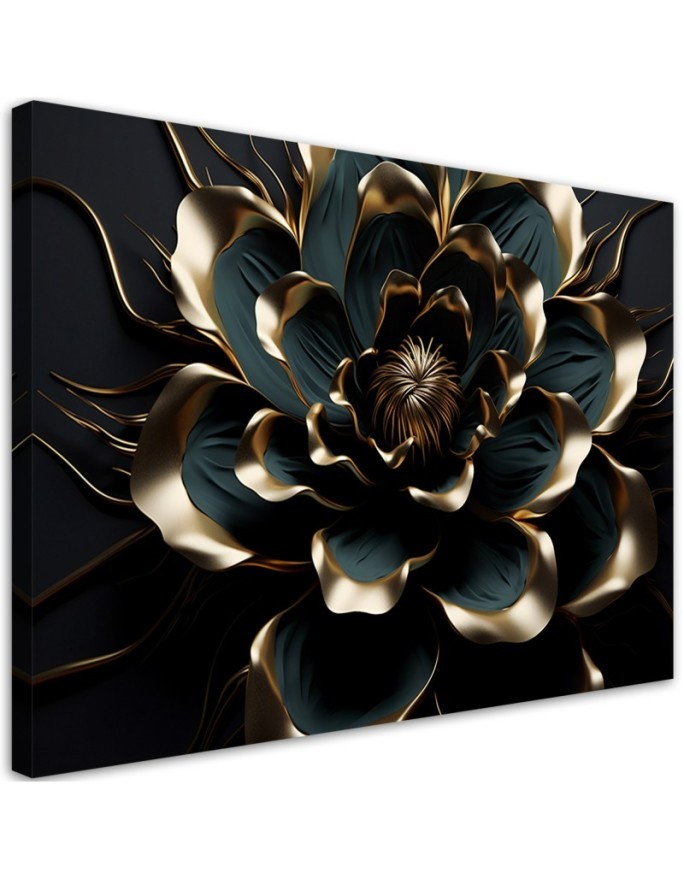 AI Modern canvas print for the office - 3D lotus flower abstract | FEEBY