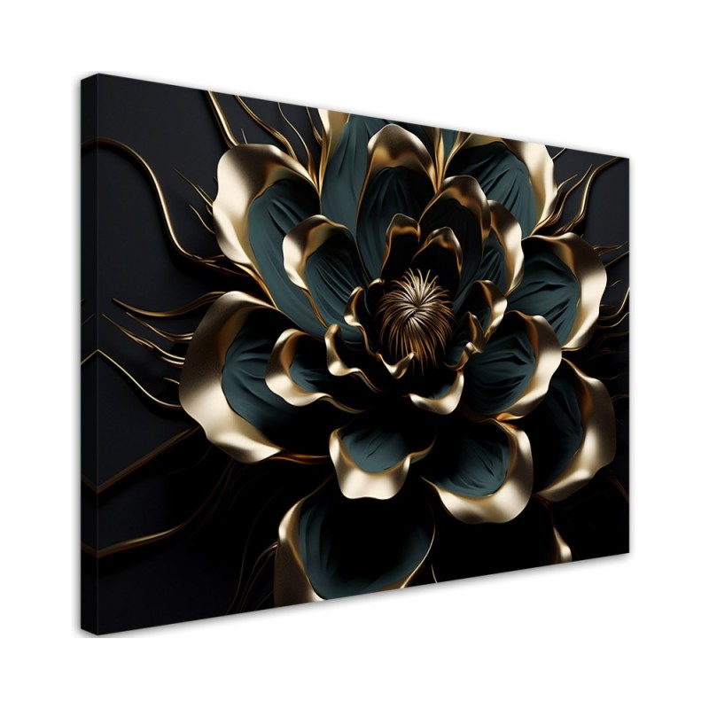 AI Modern canvas print for the office - 3D lotus flower abstract | FEEBY
