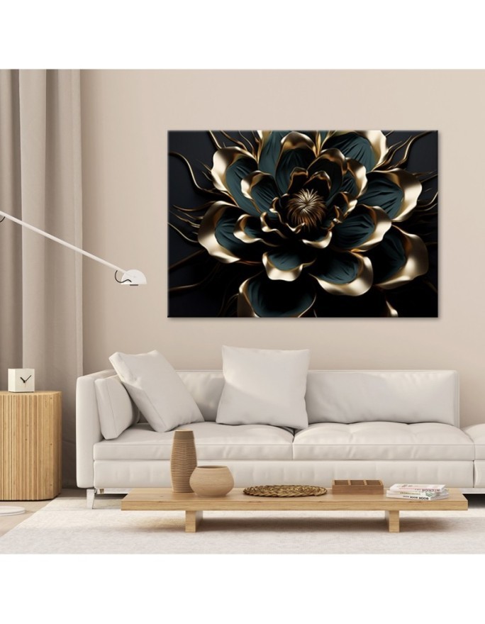 AI Modern canvas print for the office - 3D lotus flower abstract | FEEBY