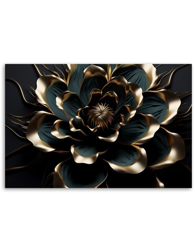 AI Modern canvas print for the office - 3D lotus flower abstract | FEEBY
