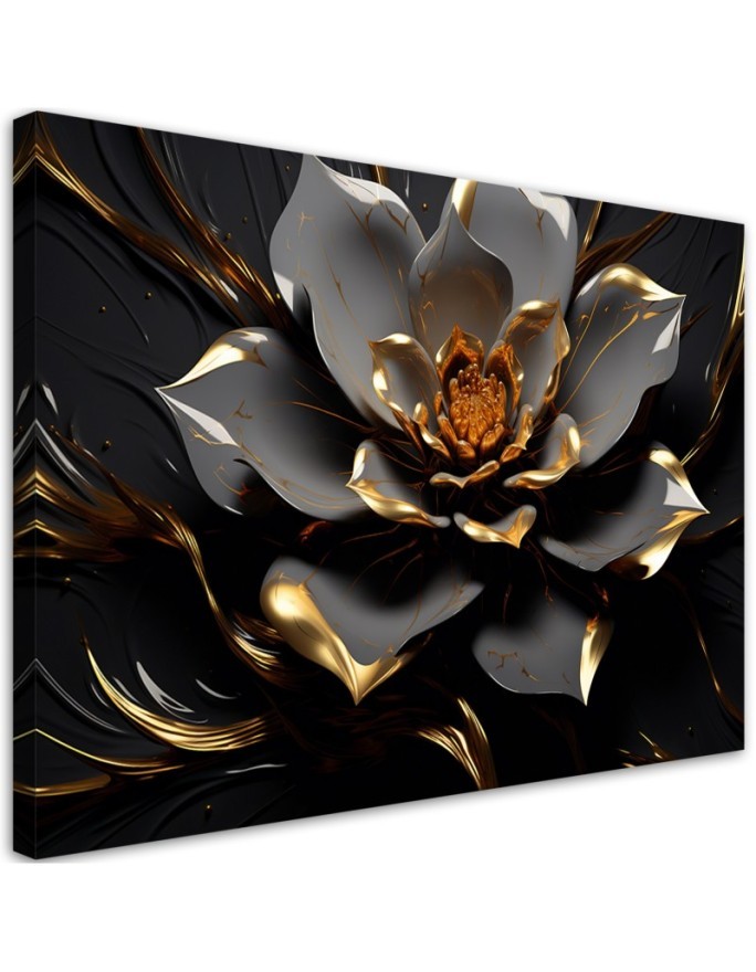 Room wall painting - Golden glamour flower 3D | FEEBY