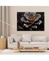 Room wall painting - Golden glamour flower 3D | FEEBY