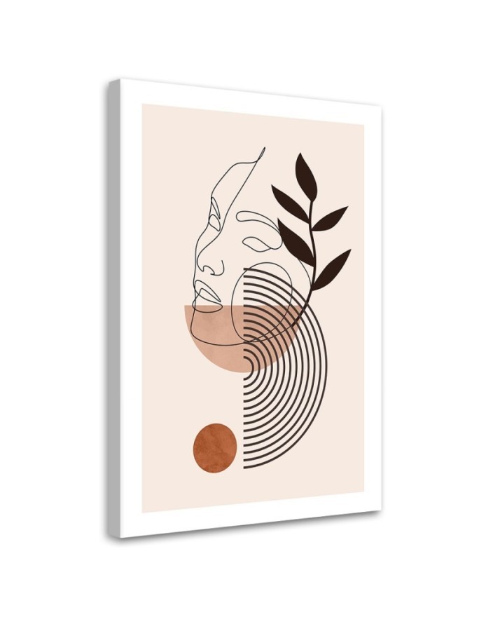 Bedroom wall painting - Boho face of a woman lines
