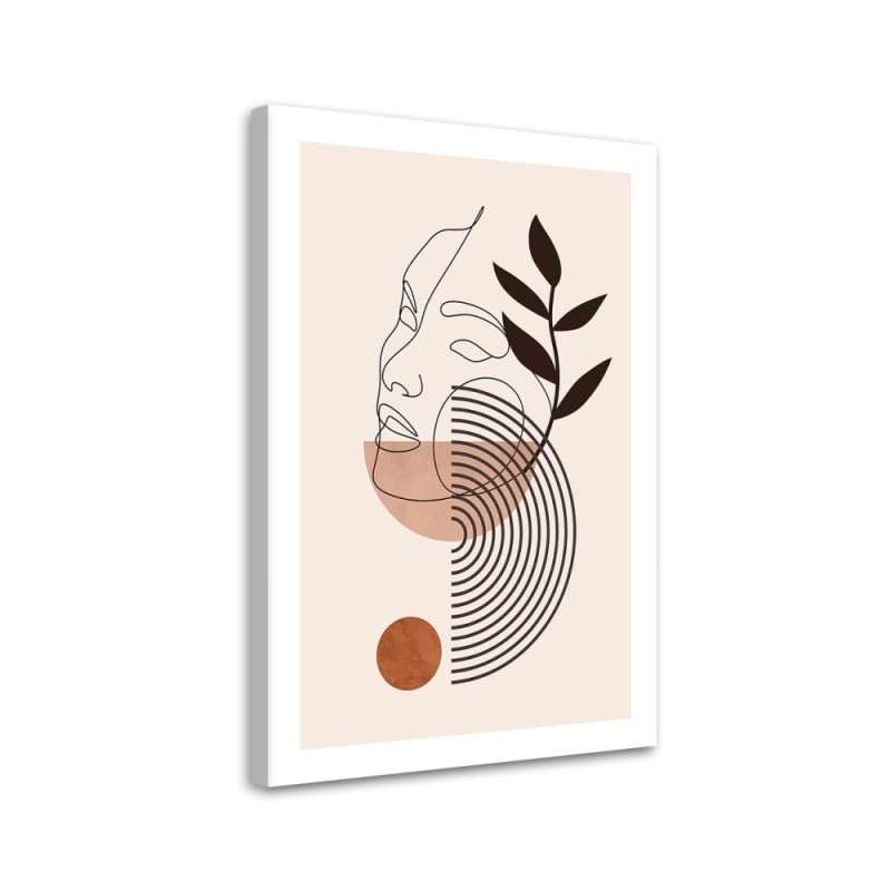 Bedroom wall painting - Boho face of a woman lines