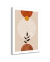 Minimalist boho canvas painting for office - Circles and twigs