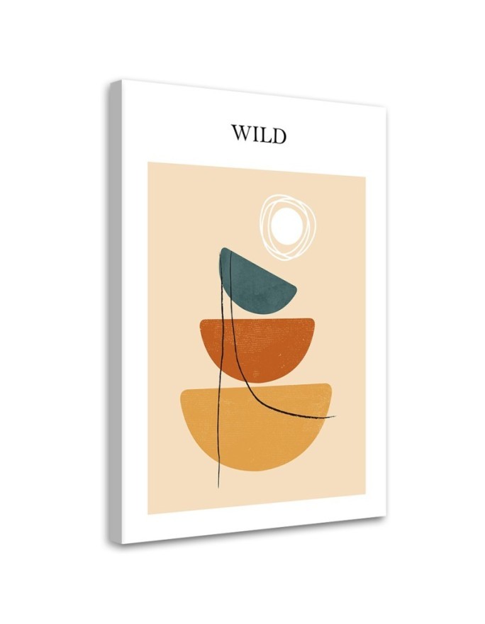 Boho painting for living room wall - Sun and shapes