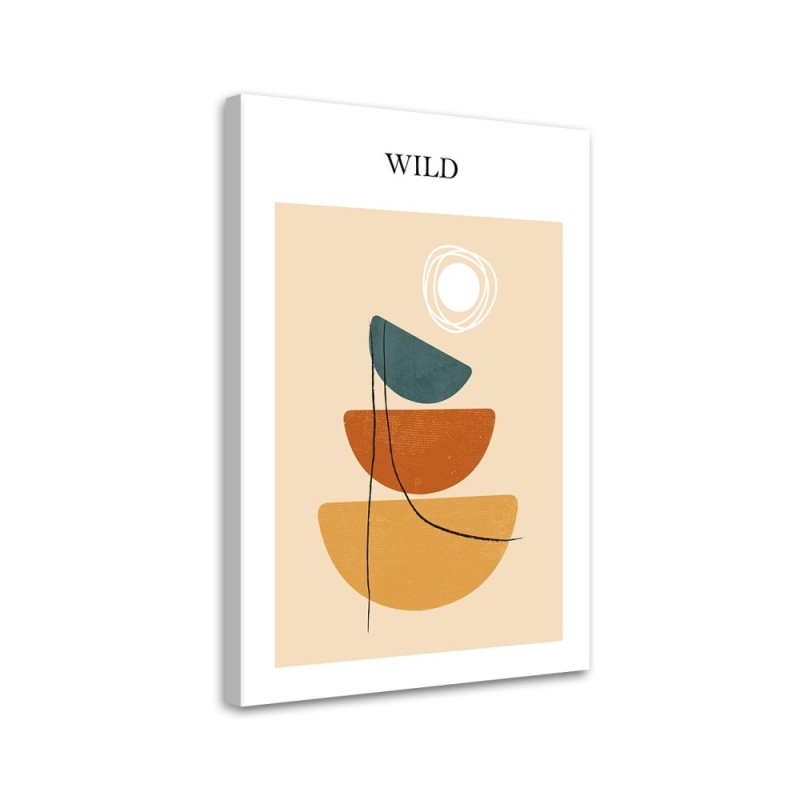 Boho painting for living room wall - Sun and shapes