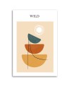Boho painting for living room wall - Sun and shapes