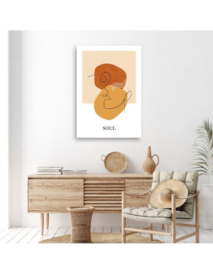 Boho painting for office wall - Shapes and lines