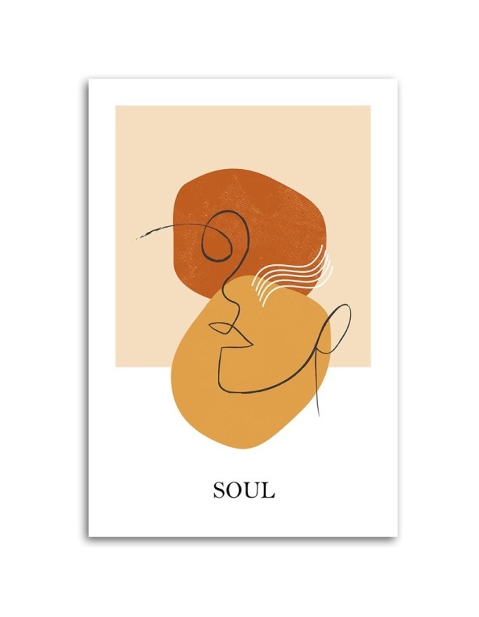 Boho painting for office wall - Shapes and lines