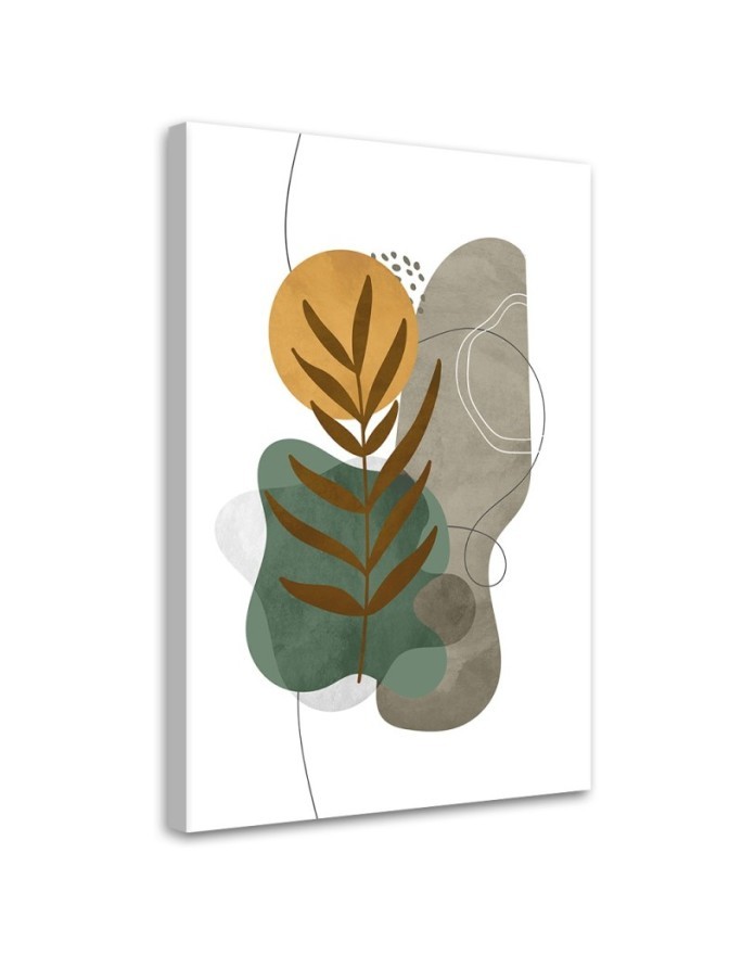 Boho painting on canvas for bedroom - Botanical shapes