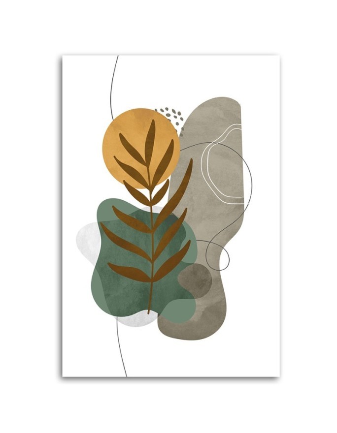 Boho painting on canvas for bedroom - Botanical shapes