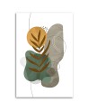 Boho painting on canvas for bedroom - Botanical shapes