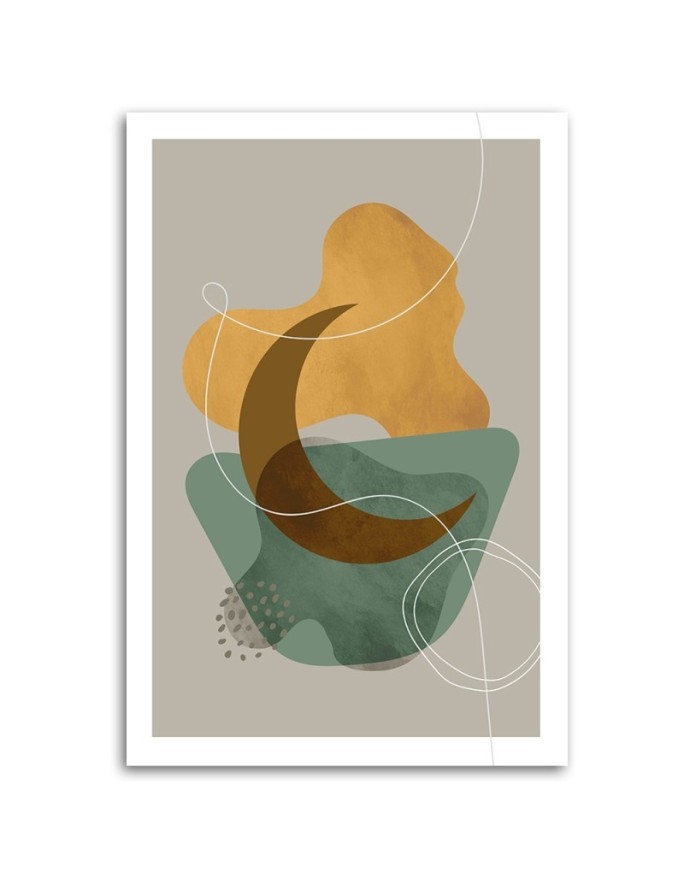 Wall painting for living room - Moon lines