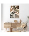 Boho style painting for living room - Leaves and twigs
