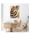 Minimalist canvas painting for living room - Boho leaves and twigs