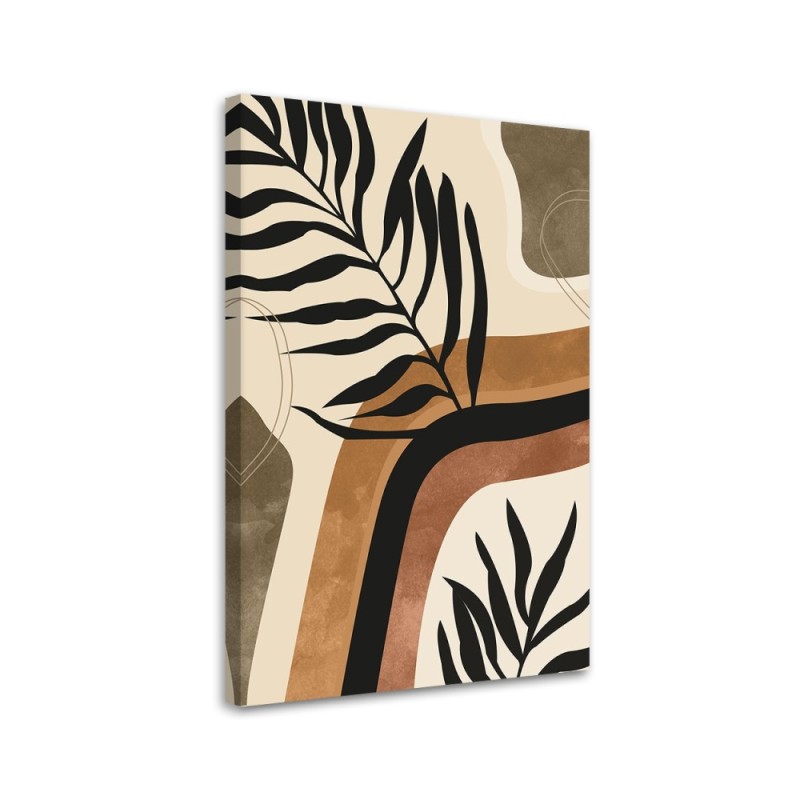 Wall painting for living room - Boho leaves and twigs