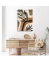 Wall painting for living room - Boho leaves and twigs