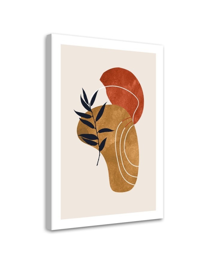 Modern canvas print - Boho style abstraction Leaves and shapes