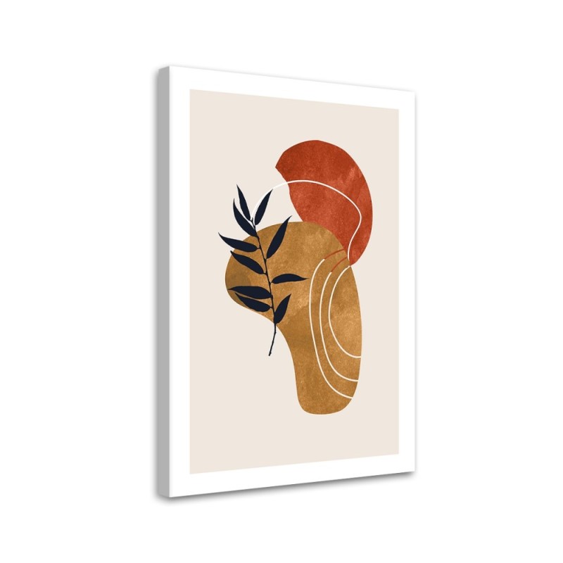 Modern canvas print - Boho style abstraction Leaves and shapes