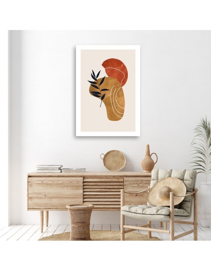Modern canvas print - Boho style abstraction Leaves and shapes