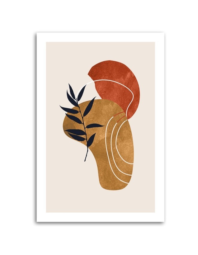 Modern canvas print - Boho style abstraction Leaves and shapes