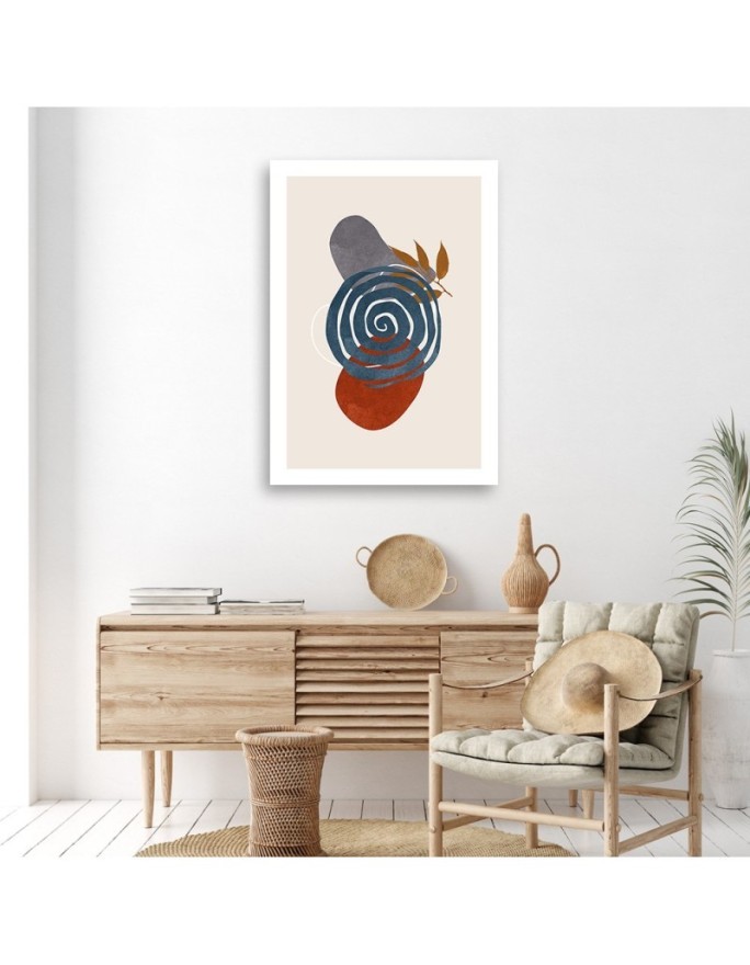 Modern canvas print for bedroom - Boho geometric circles and shapes