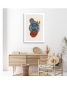 Modern canvas print for bedroom - Boho geometric circles and shapes
