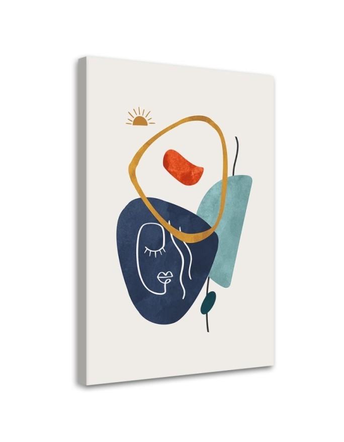 Wall painting for living room - Boho face lines and shapes