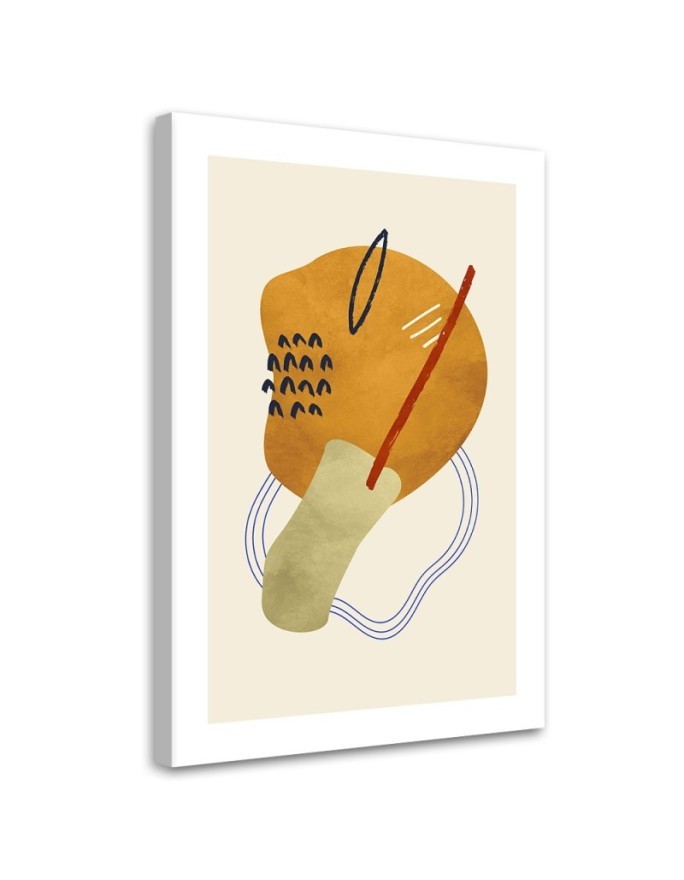 Boho modern wall painting - Abstract contours and shapes