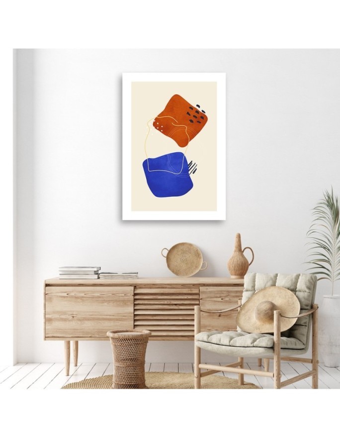 Decorative boho painting for wall - Abstract shapes