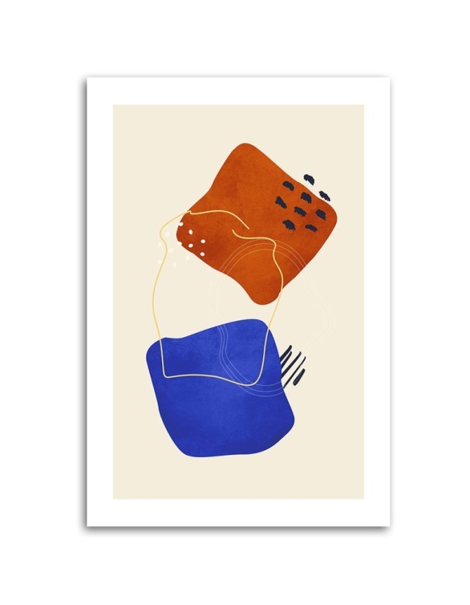 Decorative boho painting for wall - Abstract shapes