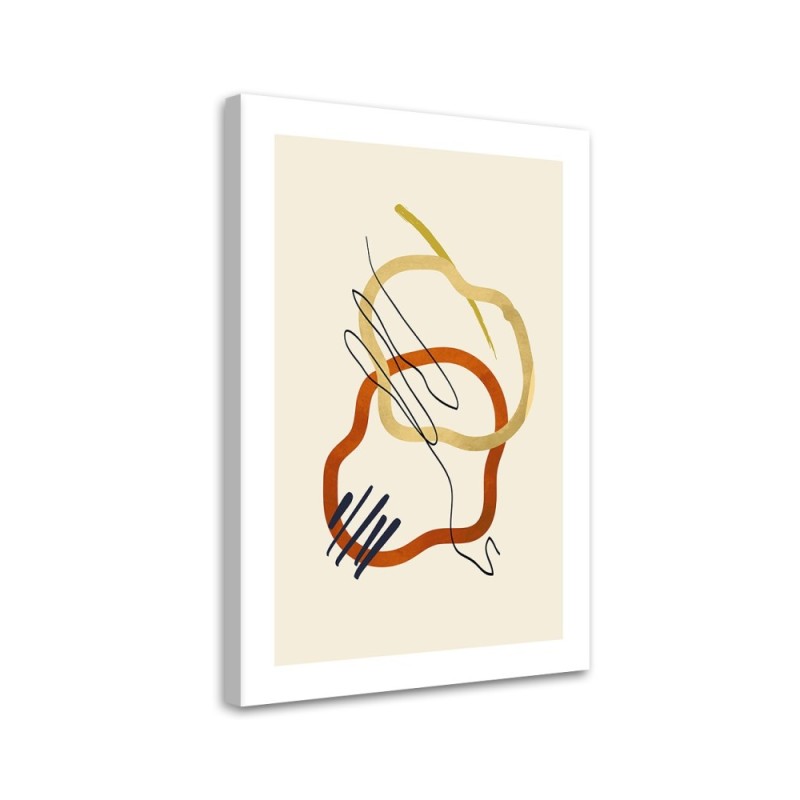 Monimalist boho painting on canvas for living room - Shapes and lines