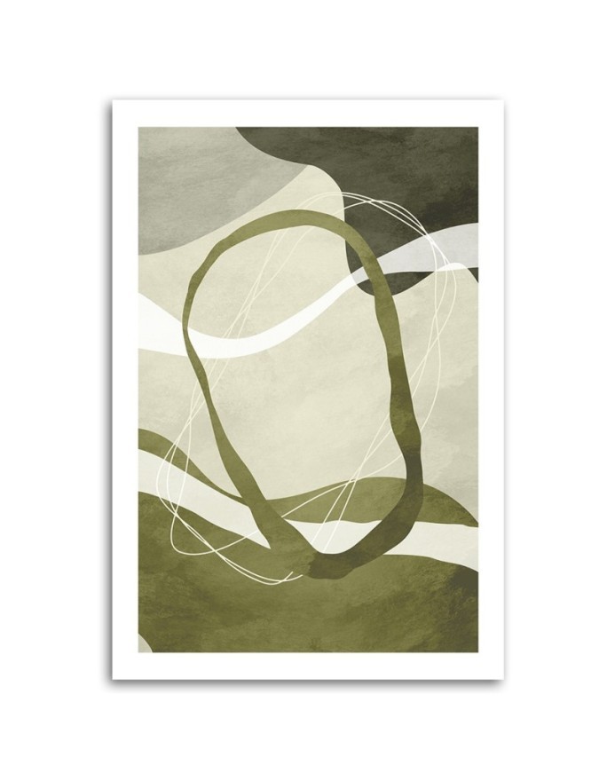 Printed image on canvas - Boho green abstraction