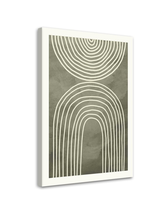 Modern wall painting - Boho green arches