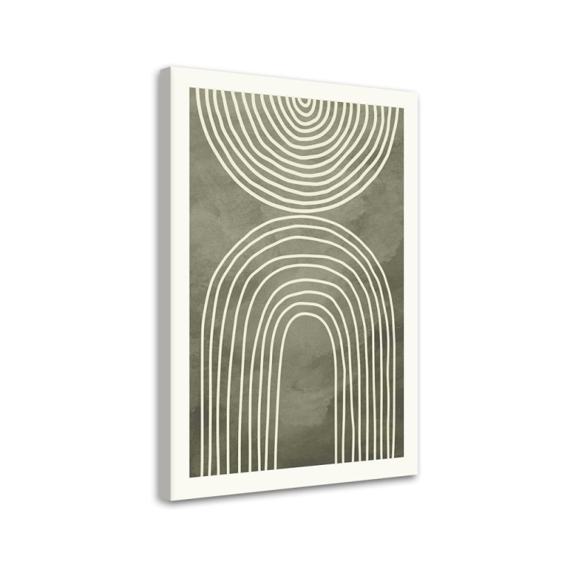 Modern wall painting - Boho green arches
