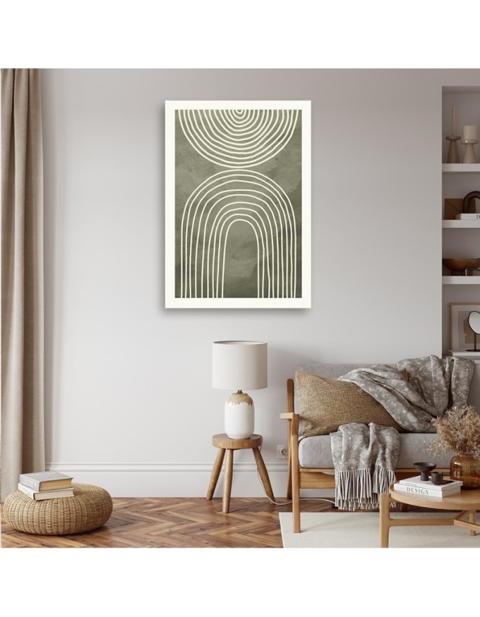 Modern wall painting - Boho green arches
