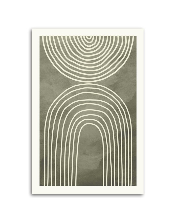Modern wall painting - Boho green arches
