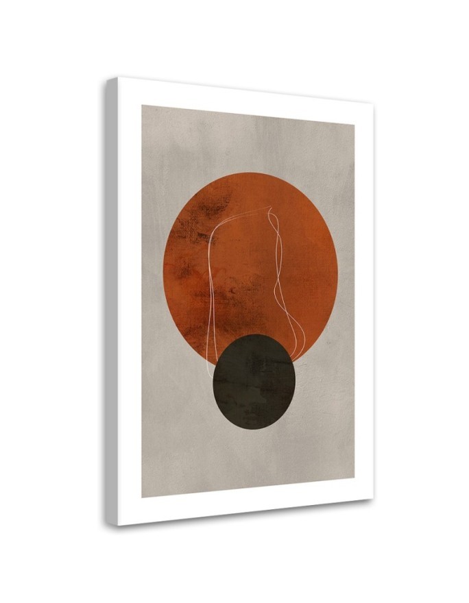 Printed image for living room - Circles and lines in boho style