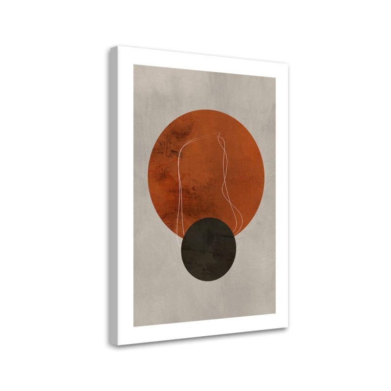 Printed image for living room - Circles and lines in boho style