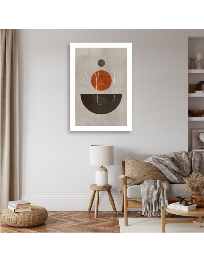 Boho wall painting for bedroom - Circles and shapes