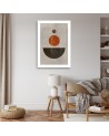 Boho wall painting for bedroom - Circles and shapes