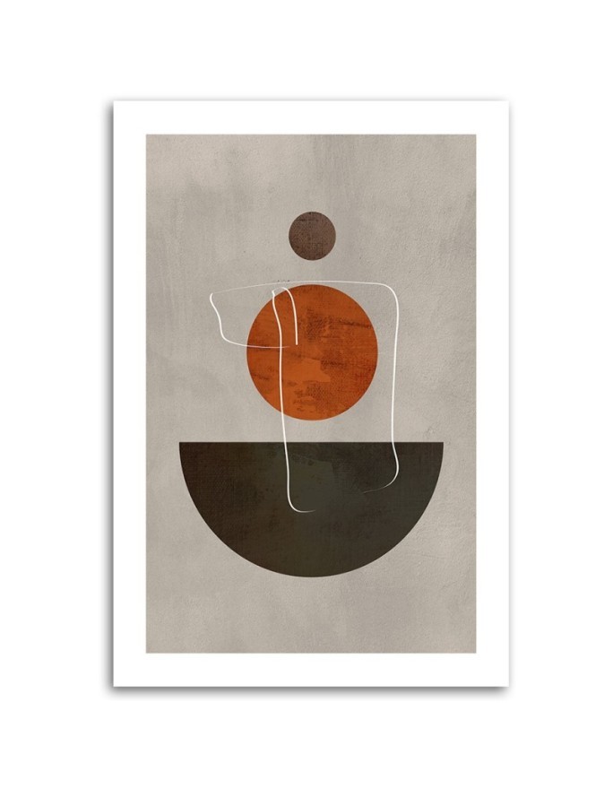 Boho wall painting for bedroom - Circles and shapes